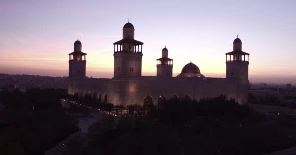2019 Erstaunliche Luftaufnahme Über Einer Moschee Der Innenstadt Von Amman — Stockvideo