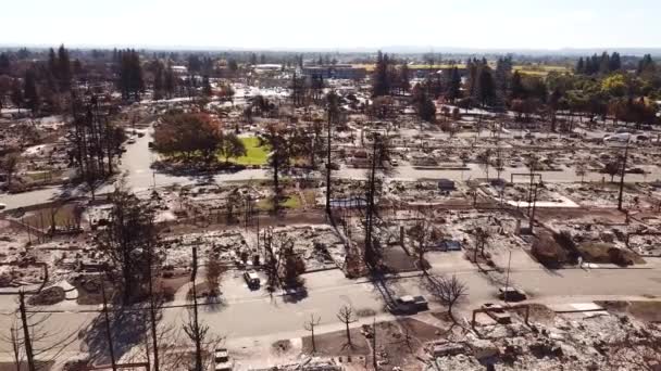 Chocante Antena Devastação 2017 Santa Rosa Tubbs Incêndio Desastre Que — Vídeo de Stock