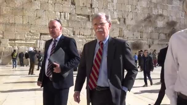 2019 National Security Advisor John Bolton Turnerar Jerusalem Israel Och — Stockvideo