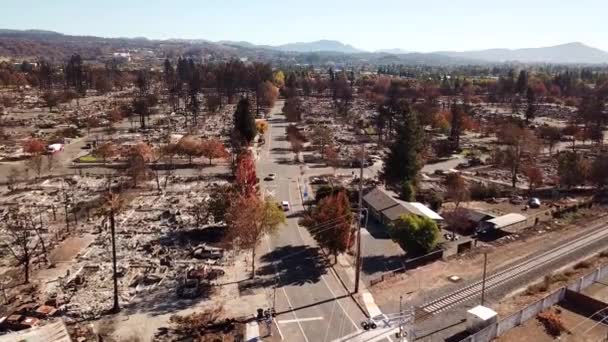 Šokující Vzduch Devastace Roku 2017 Santa Rosa Tubbs Požární Katastrofa — Stock video