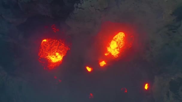 2019 Потрясающий Впечатляющий Полет Над Горой Извержение Вулкана Ясур Острове — стоковое видео