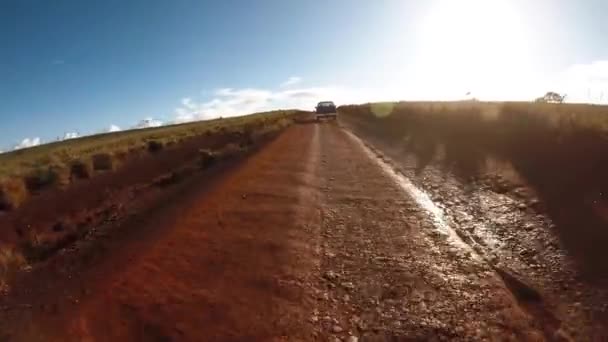 Molokai Hawaii Maunaloa Dan Hale Lono Toprak Bir Yolda Giden — Stok video