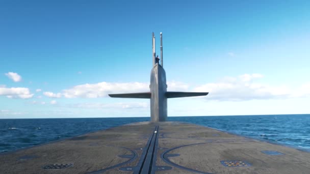 Uss Texas Navy Nuclear Submarine Sea — Stock Video
