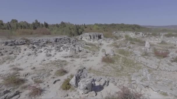 Aerial Pobiti Kamani Bulgaristan Varna Ilinin Kuzeybatısında Yer Alan Çöl — Stok video
