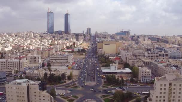 2019 Survol Aérien Ville Amman Jordanie Quartier Des Affaires Centre — Video