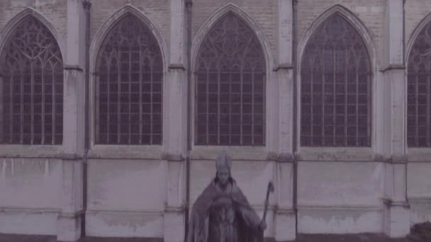 Aérienne Une Mystérieuse Journée Brumeuse Bruxelles Belgique Avec Des Églises — Video