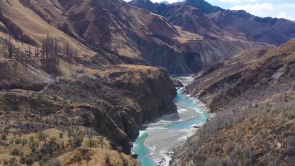 2019 Aérea Sobre Valle Del Río Shotover Cerca Queenstown Nueva — Vídeo de stock