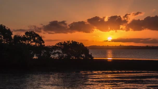 Time Lapse Zonsondergang Schemering Boven Een Meer Warwick Queensland Australië — Stockvideo