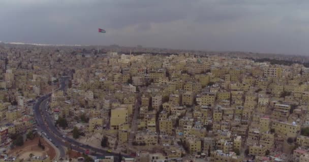 2019 Magas Légi Fölött Régi Város Amman Jordánia Egy Viharos — Stock videók