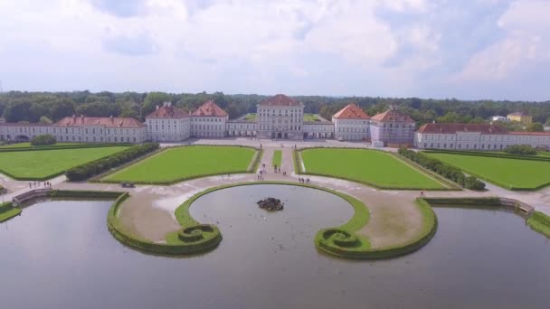 Buena Toma Aérea Ascendente Del Palacio Nymphenburg Munich Baviera Alemania — Vídeos de Stock