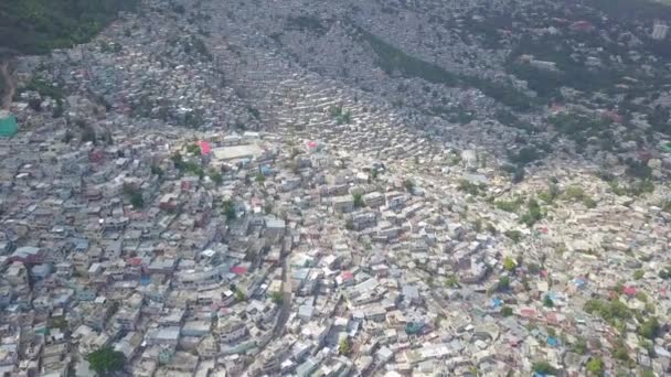 Increíble Antena Sobre Los Barrios Marginales Favelas Barrios Chabolas Distrito — Vídeos de Stock