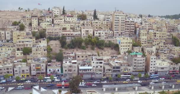2019 Alacsony Légterű Régi Város Amman Jordánia Forgalom Autók Közúti — Stock videók