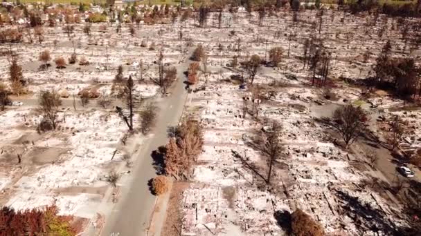 Impactante Antena Devastación Por Incendio Santa Rosa Tubbs 2017 Que — Vídeos de Stock