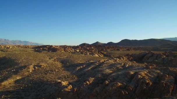 Letecký Západ Slunce Nad Alabama Hills Lone Pine California Whitney — Stock video