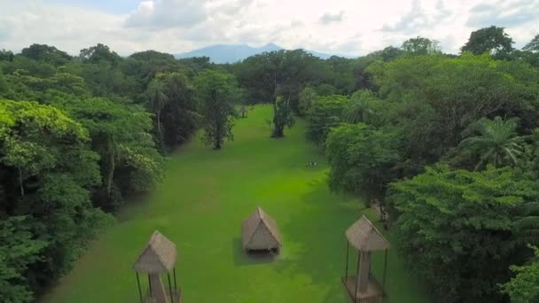 Disparo Aéreo Las Ruinas Mayas Quirigua — Vídeo de stock