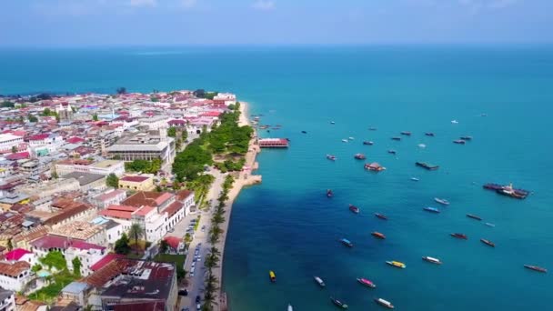 Stonetown Zanzibar Tanzanya Afrika Üzerinde Güzel Bir Hava Aracı — Stok video