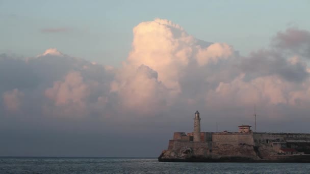 Der Alte Leuchtturm Hafen Von Havanna Kuba — Stockvideo