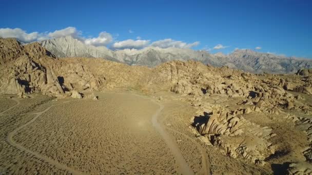 Nad Alabama Hills Lone Pine California Whitney Sierras Pozadí — Stock video