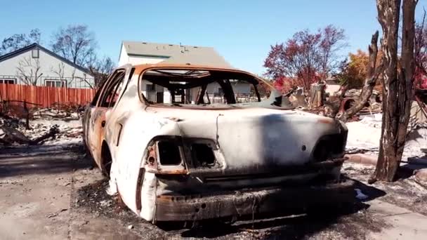 Impactante Antena Devastación Por Incendio Santa Rosa Tubbs 2017 Que — Vídeos de Stock