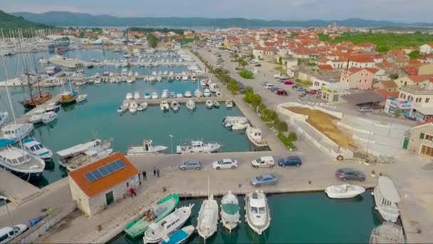 Avanti Aeree Villaggio Pescatori Costieri Croazia — Video Stock