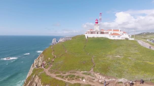 ロカの崖や海岸線の上に空中 ポルトガル — ストック動画