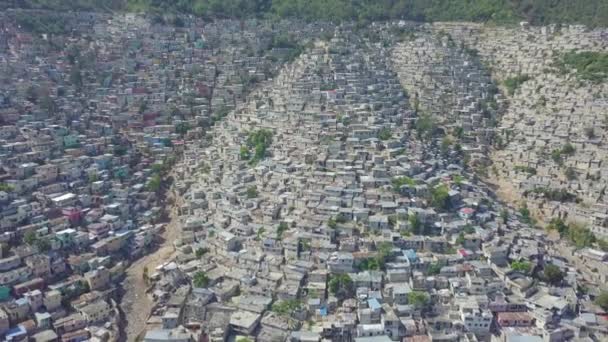 Incrível Antena Revela Intermináveis Favelas Favelas Favelas Distrito Cite Soleil — Vídeo de Stock