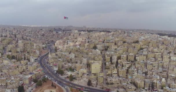 2019 Hoog Boven Oude Stad Amman Jordanië Een Stormachtige Dag — Stockvideo