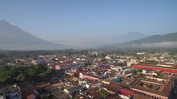 Belle Prise Vue Aérienne Dessus Ville Coloniale Antigua Guatemala — Video