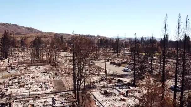 Disparo Aéreo 2017 Santa Rosa Tubbs Incendio Desastre Que Destruyó — Vídeos de Stock