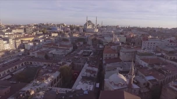 Molto Buona Aerea Istanbul Turchia Skyline Città Vecchia Con Moschee — Video Stock