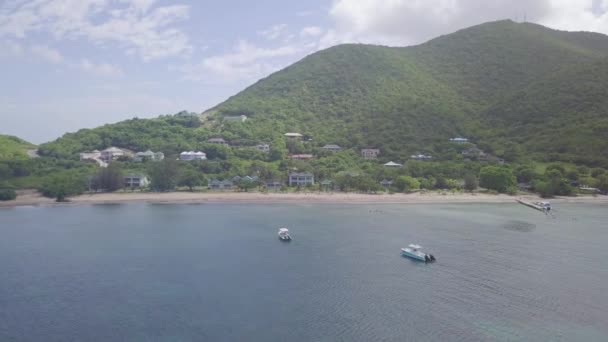 Luft Über Den Küsten Und Stränden Von Nevis Einer Insel — Stockvideo