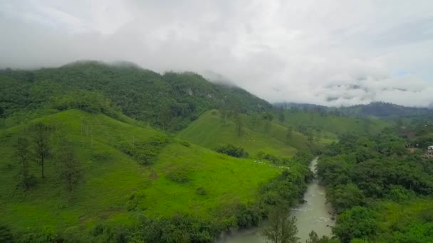 Воздушное Пространство Над Рекой Семук Чампей Гуатемале — стоковое видео