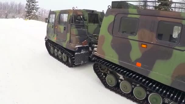 美国和其他国家的军队在严寒天气下训练 — 图库视频影像