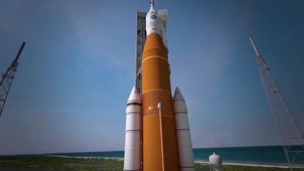 Geanimeerde Presentatie Van Nasa Orion Raket Missie — Stockvideo