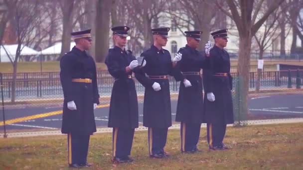 Gun Salute Washington Honors President — Stock Video