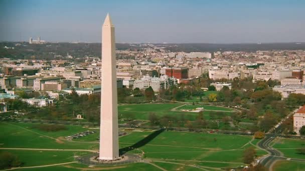 Boa Antena Sobre Washington Monumento Casa Branca Washington — Vídeo de Stock