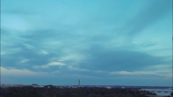 Měsíc Vychází Nad Washingtonovým Památníkem Washingtonu — Stock video