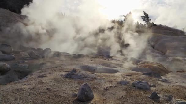 Geotermální Oblast Sopka Lassen Kaskádovém Pohoří — Stock video