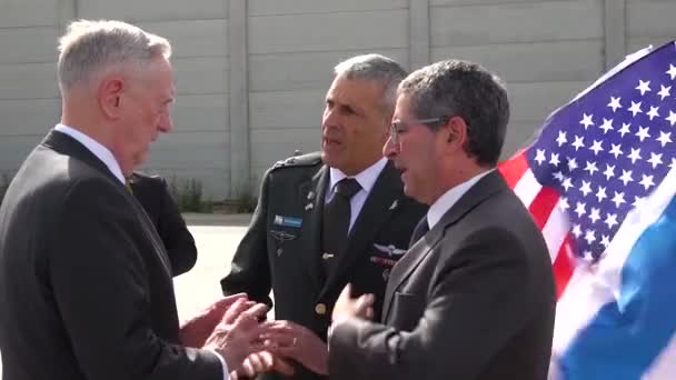 Segretario Stato Jim Mattis Incontra Funzionari Israeliani Accanto All Air — Video Stock