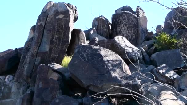 Tre Floderna Petroglyf Plats New Mexico — Stockvideo