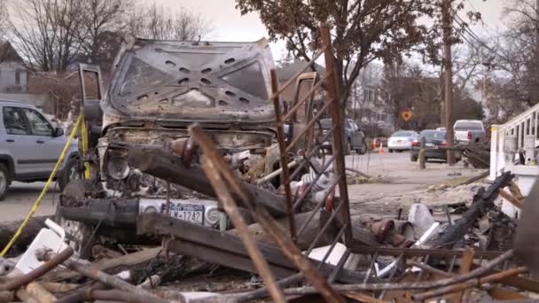 Καλό Υλικό Από Την Καταστροφή Από Τον Τυφώνα Sandy 2012 — Αρχείο Βίντεο