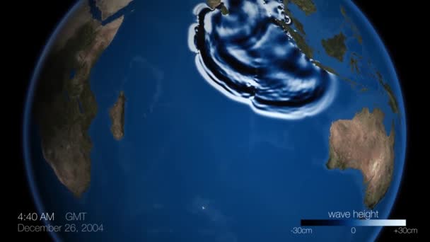 Μια Παγκόσμια Απεικόνιση Του Τσουνάμι Της Ινδονησίας 2004 — Αρχείο Βίντεο
