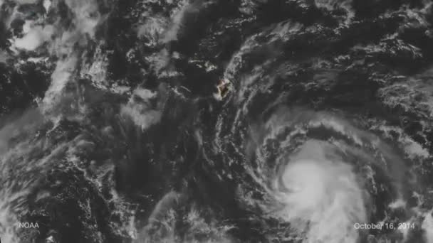 Mapa Climático Sigue Huracán Ana Cuando Acerca Hawaii 2014 — Vídeos de Stock