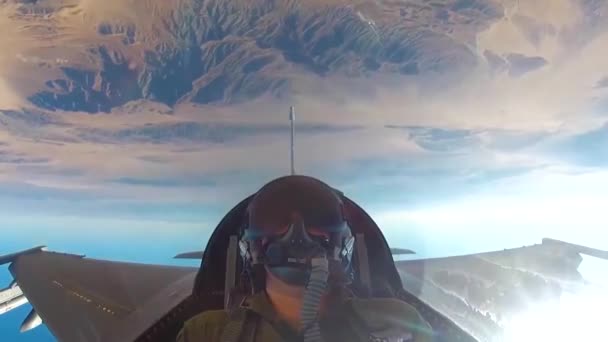 Amerikan Pilotları Düşmana Karşı Silahlı Görevler Roketler Ateşliyor — Stok video