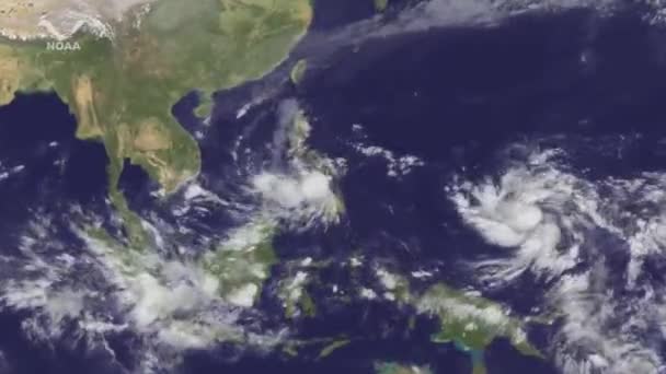一个强大的台风海燕正在向台湾和中国进发 — 图库视频影像