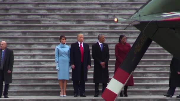 Recientemente Nombrado Presidente Donald Trump Dice Adiós Presidente Los Estados — Vídeo de stock