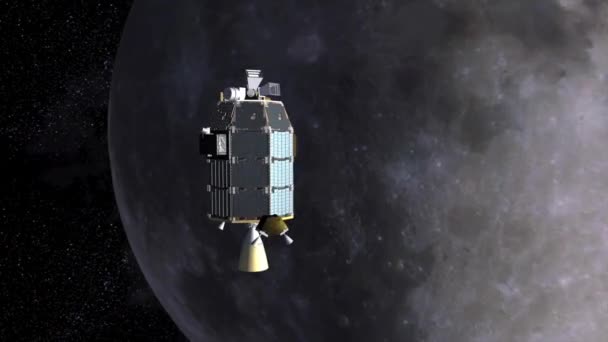 Conceptual Animation Ames Ladee Satellite Spacecraft Flying Moon — Stock Video
