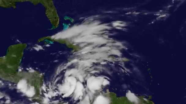 Eine Wetterkarte Verfolgt Hurrikan Sandy — Stockvideo