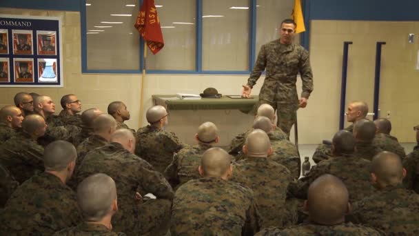 Women Men Basic Training Marine Corps Corps Center — Vídeos de Stock