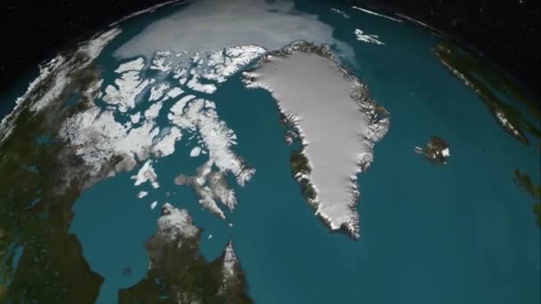 Анимация Наса Показывает Самолет Наблюдающий Глубиной Льда Арктике — стоковое видео